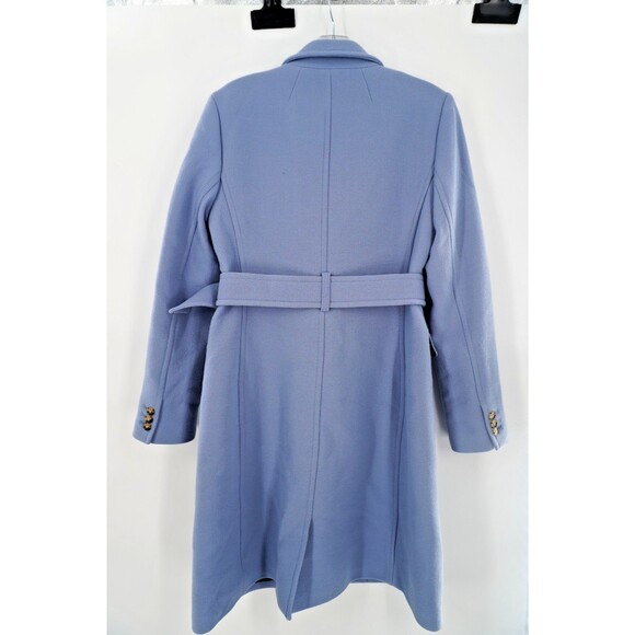J. Crew Lady Day Double Cloth Italian Wool Belted Topcoat Coat Blue Sz8 NWT $450 - Picture 5 of 17